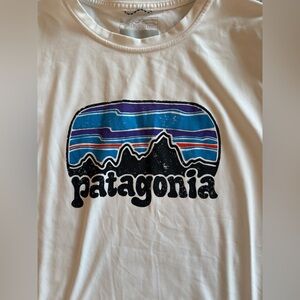 Patagonia White Tee with Vibrant Graphic